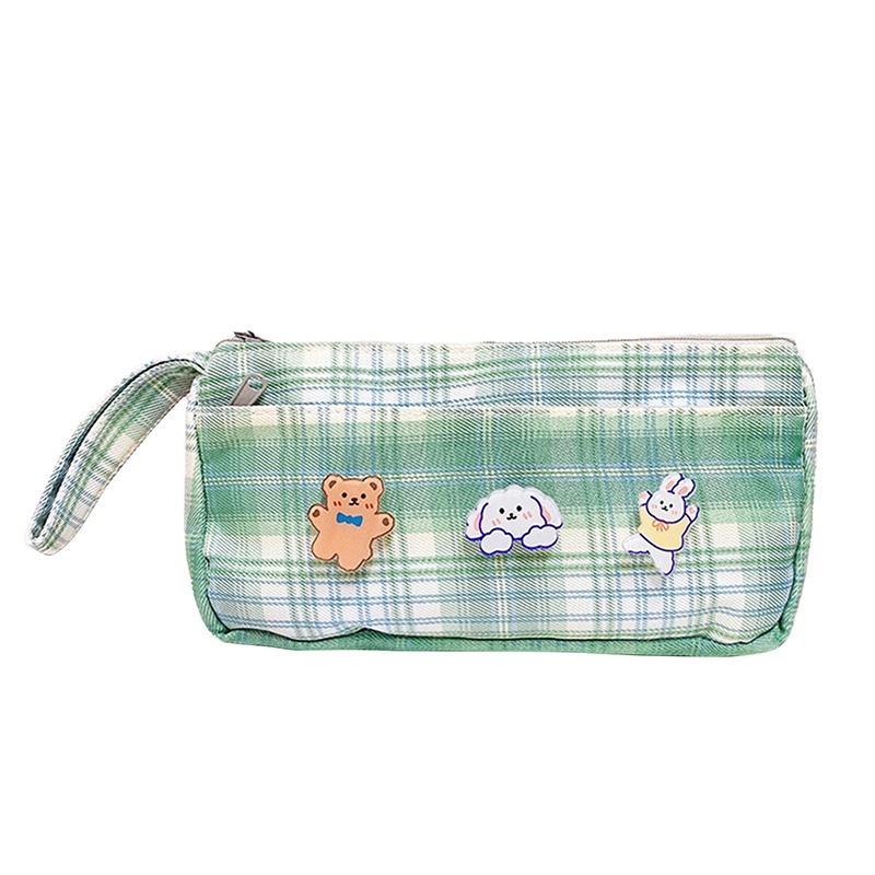 Tmdbyx Hộp Đựng Bút Hai Lớp Bằng Vải Bạt Phong Cách INS Cho Học Sinh