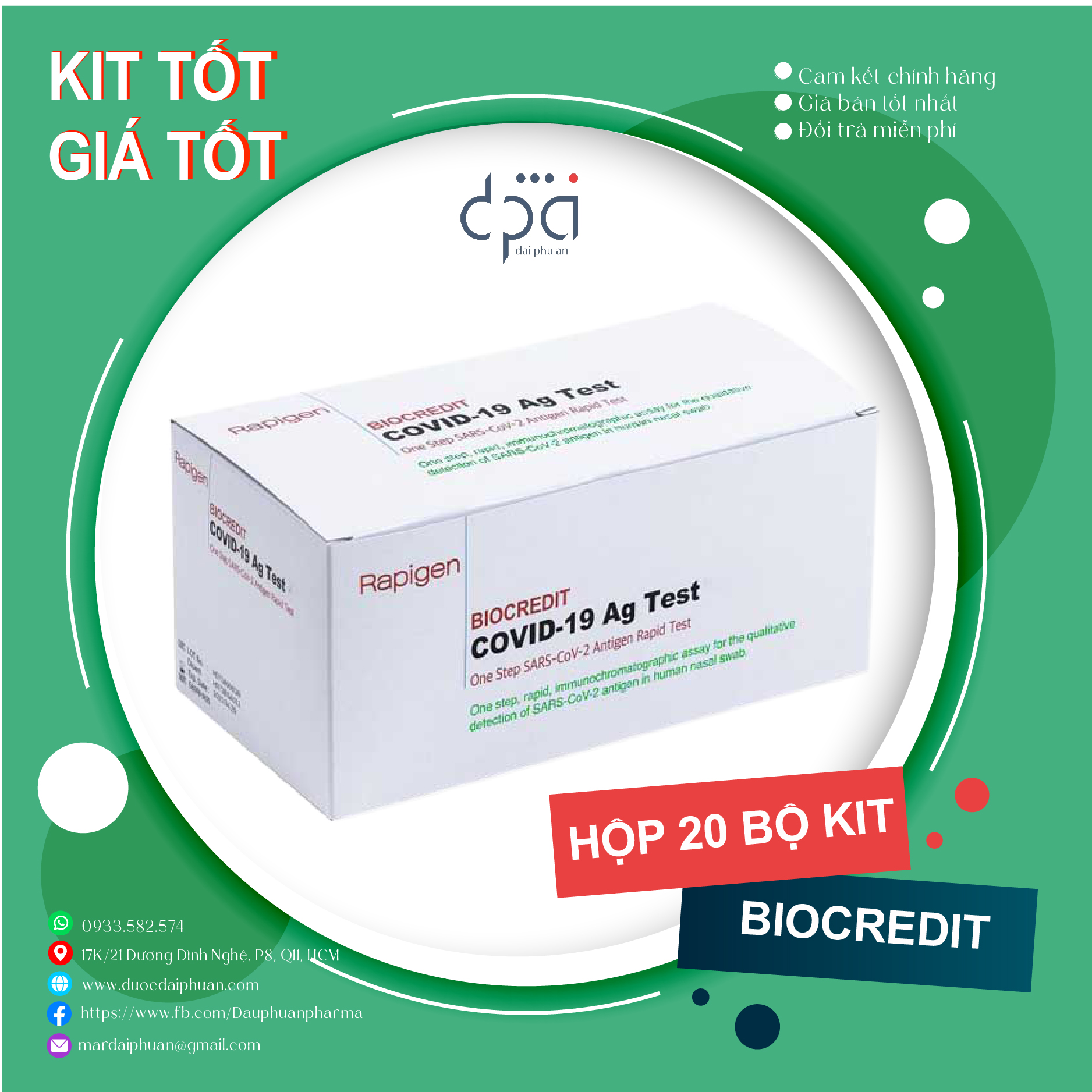 Nguyên hộp 20 kit test nhanh BIOCREDIT - Nhập khẩu chính hãng Hàn Quốc