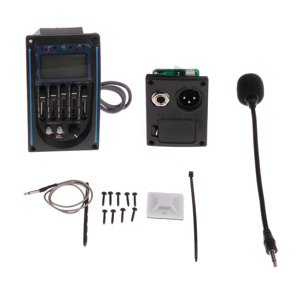 1 Set 5-Band EQ Equalizer Acoustic Guitar LC-5 Pickup Tuner Guitar Parts