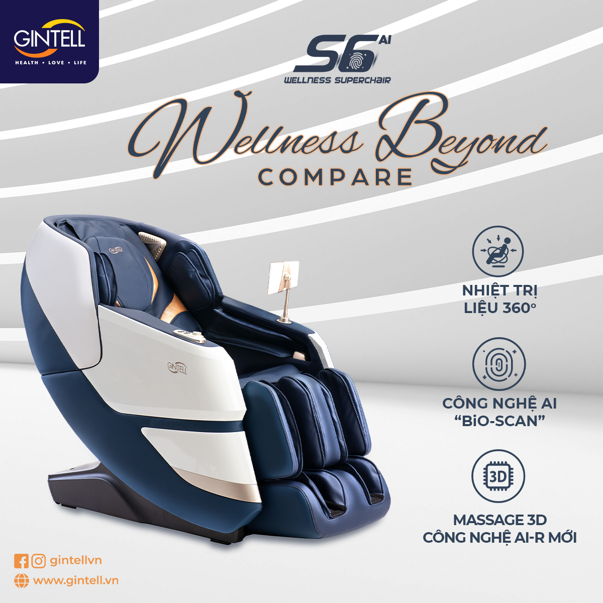 GHẾ MASSAGE TOÀN THÂN GINTELL S6 SUPERCHAIR