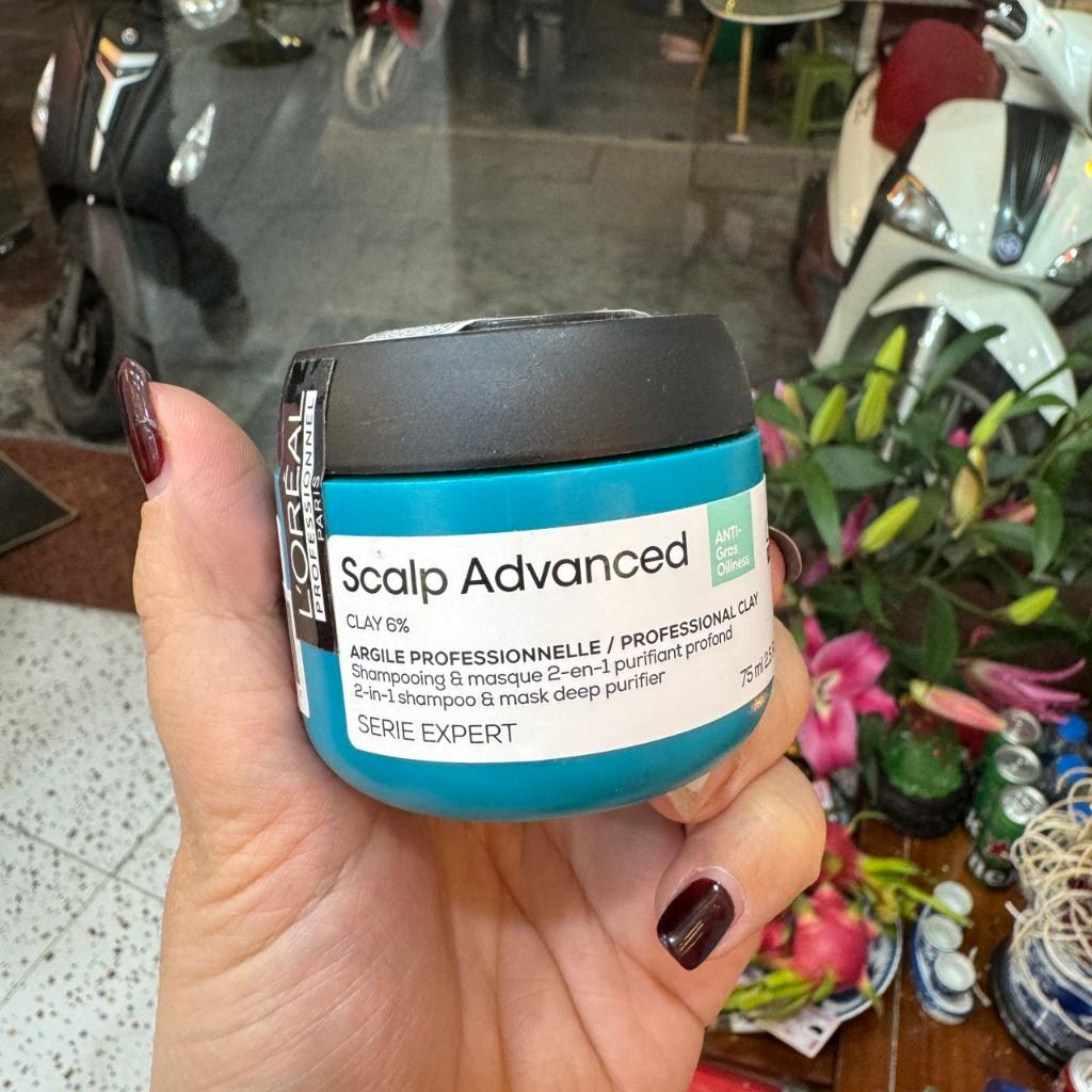 Mặt nạ đất sét tạo bọt dành cho da đầu dầu L'Oreal Professionnel Scalp Advanced Mini 75ml