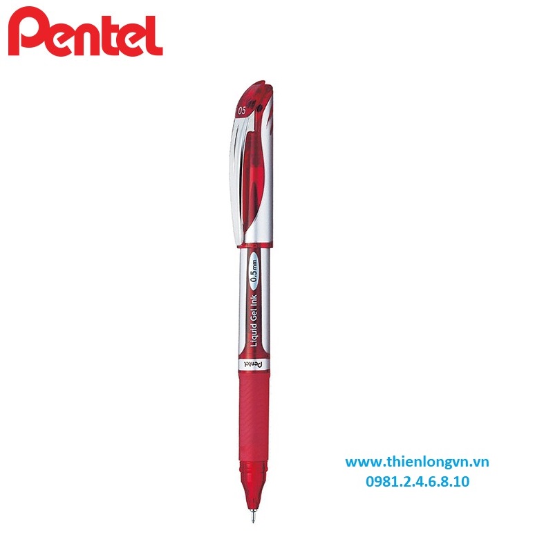 Combo 5 cây Bút nước ký energel Pentel BLN55 mực đỏ ngòi 0.5mm