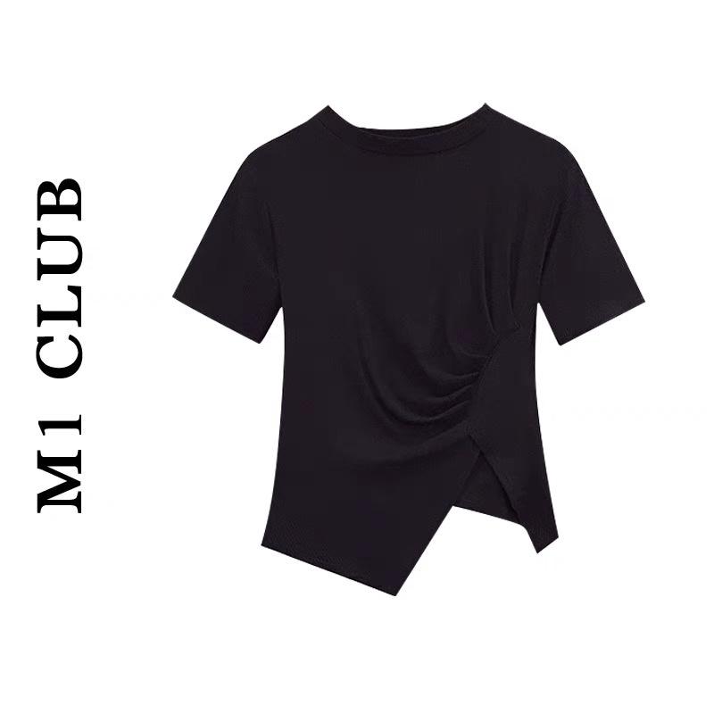 Áo phông nữ kiểu lệch tà - Áo thun nữ dáng ôm body tay ngắn chất thun cotton mềm mại trẻ trung phong cách