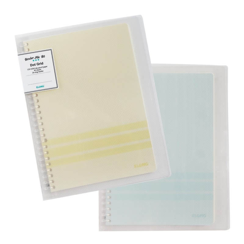 Sổ Binder File Dot Grid nhựa kẹp B5 - 40 tờ ; MS: 545