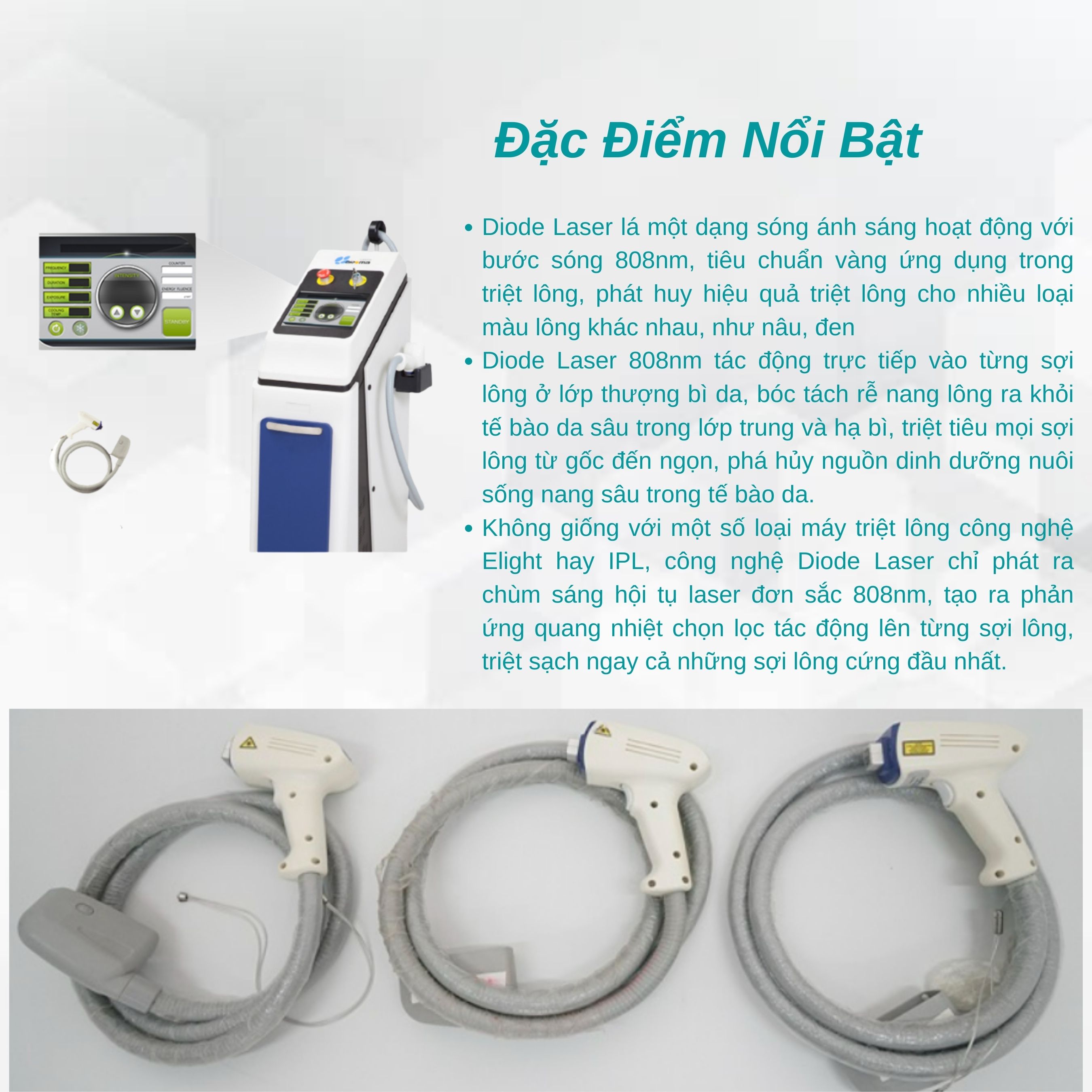 Máy triệt lông Diode Laser AROMA Hàn Quốc 800W