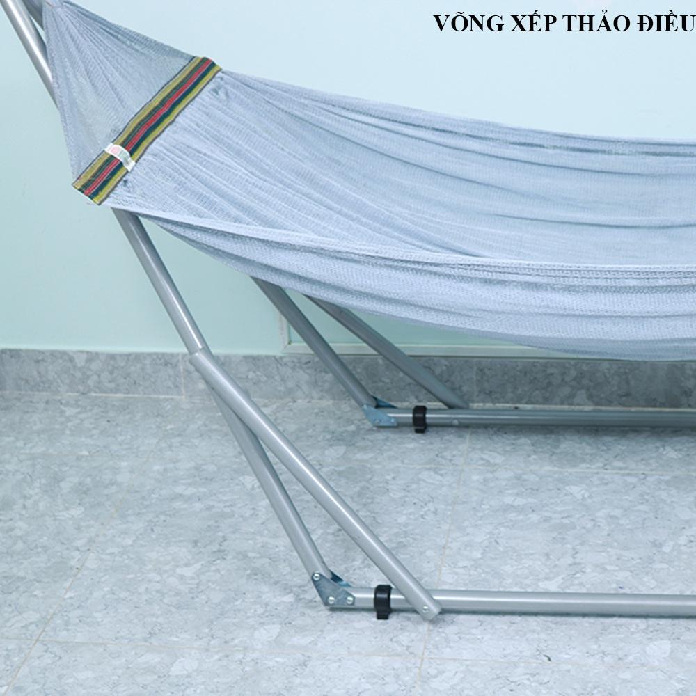 Khung võng xếp sơn tĩnh điện màu be phi 32 cao cấp