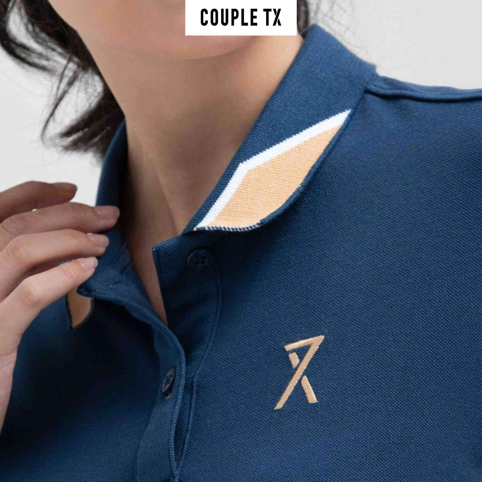 COUPLE TX - Áo Polo Nữ Pique Slim Fit Phối Bo Cổ WPO 2024