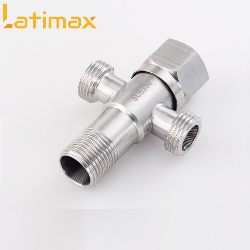 Van chia nước, van giảm áp T cầu Inox 304 chia 2 đường nước có khóa Latimax VGA2 cao cấp