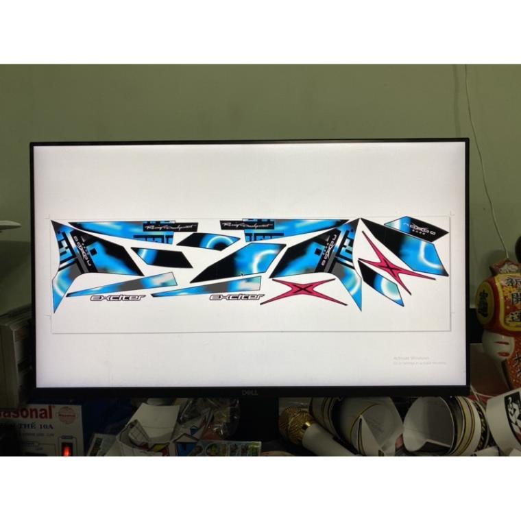 Tem xe exciter 150 dán xe đen