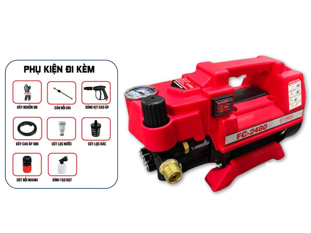 MÁY XỊT RỬA XE CAO ÁP CÓ CHỈNH ÁP 2.480W FC-2480 CÓ CHỈNH ÁP FICO -HÀNG CHÍNH HÃNG