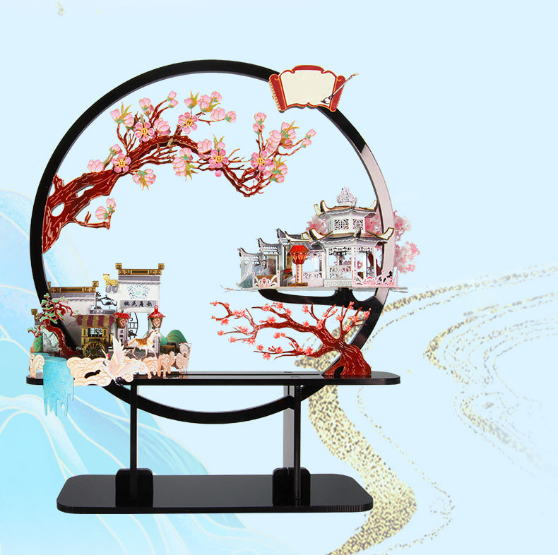 Mô Hình Kim Loại Lắp Ráp 3D set kiến trúc giấc mộng Trung Hoa