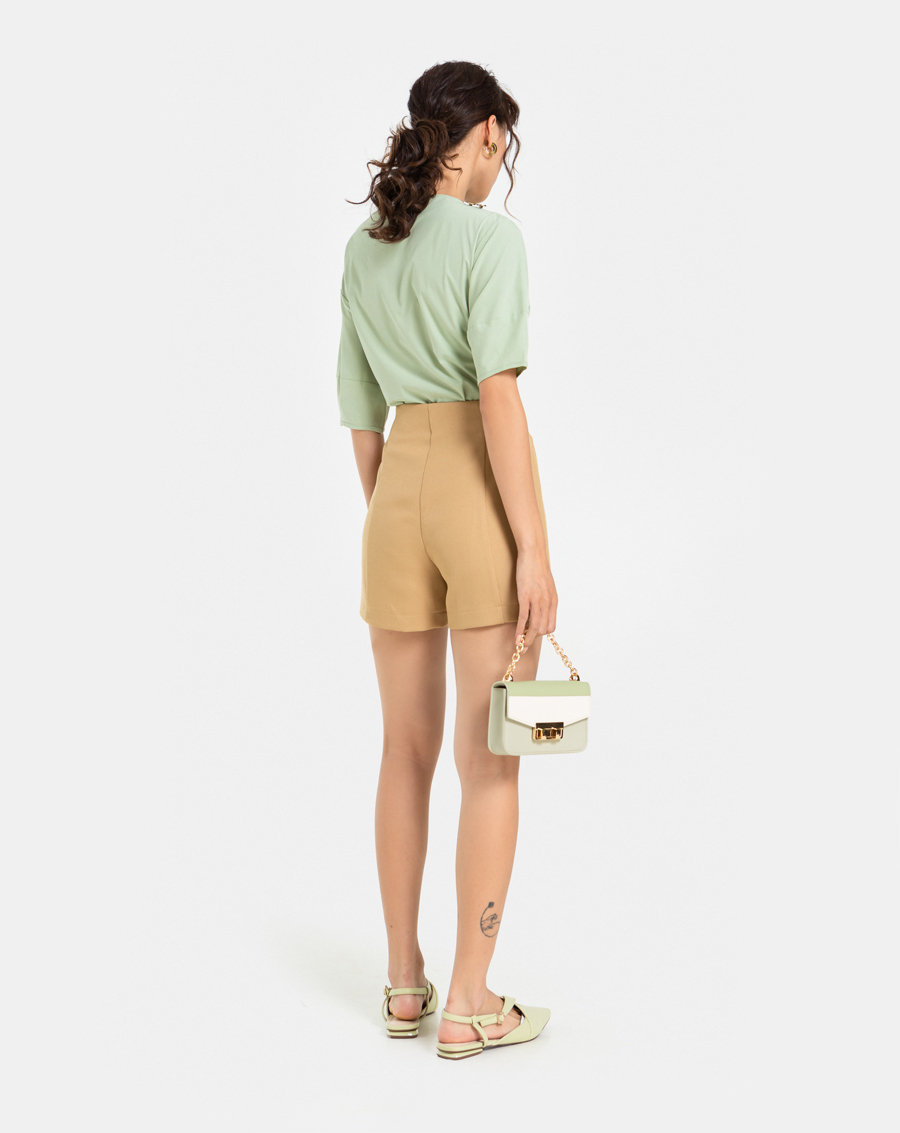 Quần Short Thời Trang JUNO Lưng Cao Đính Nút JNQSH006