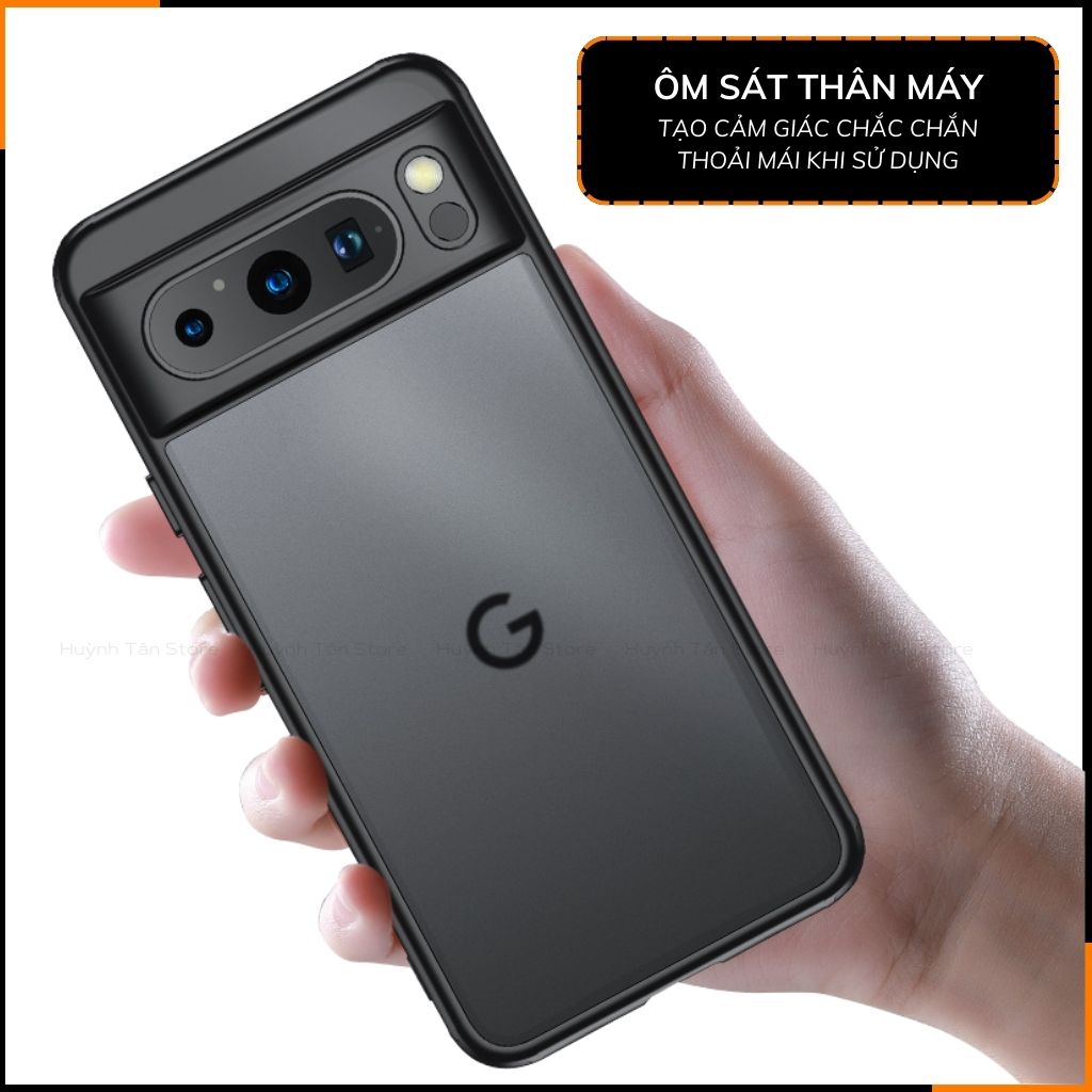 Ốp lưng pixel 8 pro chống sốc chống vân tay NHÁM VIỀN MÀU VER 2 bảo vệ camera phụ kiện