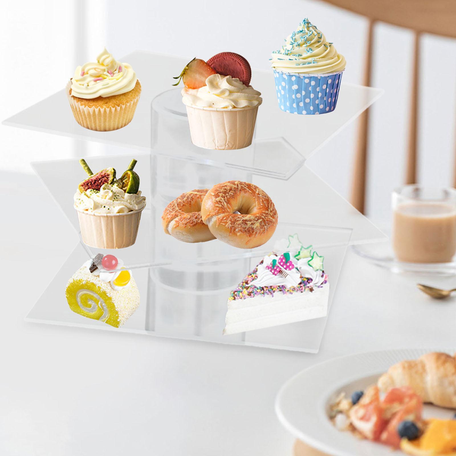 Acrylic Cake Stand 3 Tier Flower Organizer for Wedding Thanksgiving Birthday