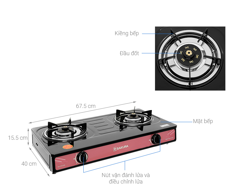 BẾP GAS SAKURA SA-2181EB - Hàng chính hãng