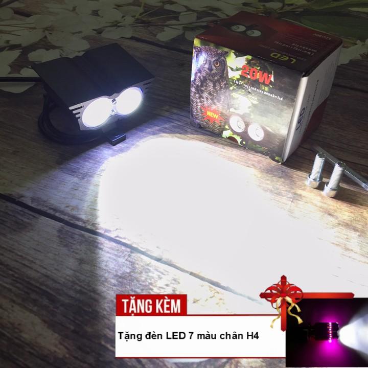 Đèn mắt cú L2 trợ sáng cho ô tô xe máy A219-TK07 - Tặng kèm đèn LED 7 màu chân H4