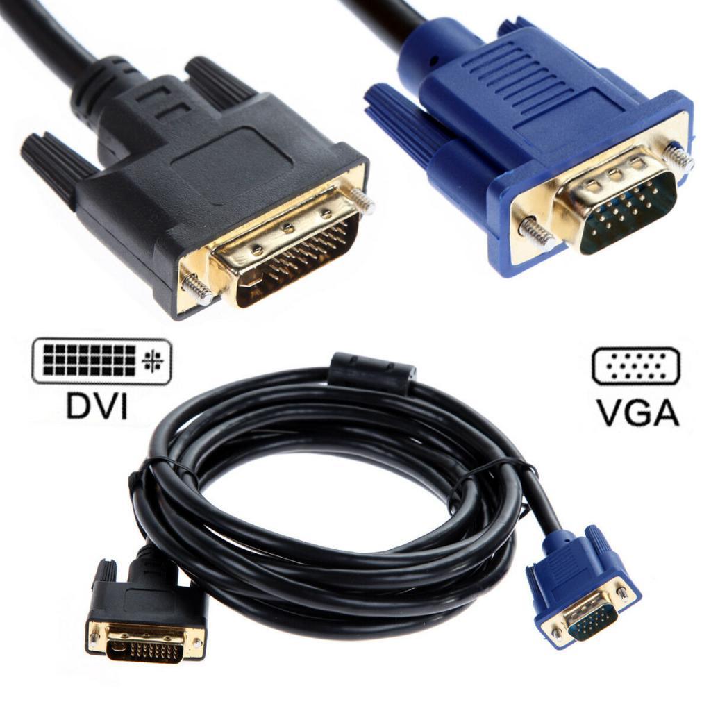 Dual Link 24+5 Pin DVI to VGA 15 Pin D-Sub Adapter Cable Converter Lead