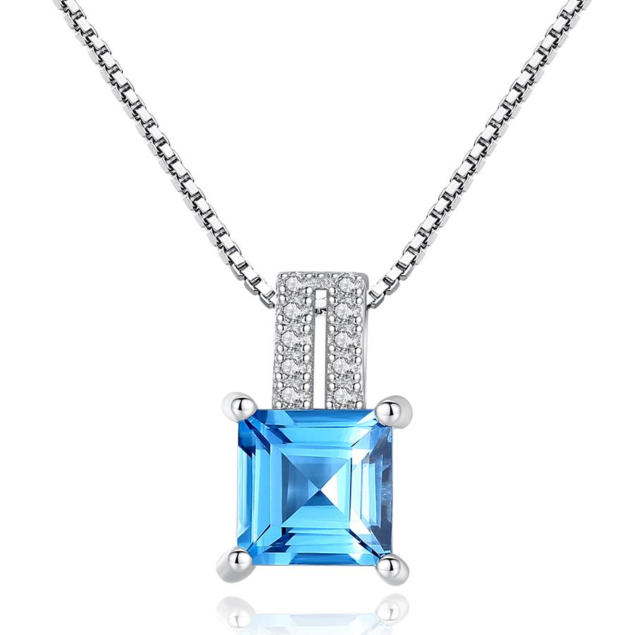 Bộ Trang Sức Bạc Nữ Đẹp Đính Đá Topaz Xanh Cao Cấp 3 Món Bảo Ngọc Jewelry