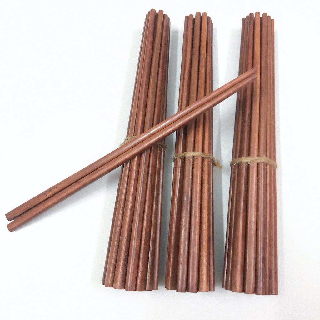 Bộ 10 đôi đũa ăn cơm gỗ CĂM XE, đũa đẹp tự nhiên, không cong vênh, chống trơn tuột, chống mốc, kháng khuẩn
