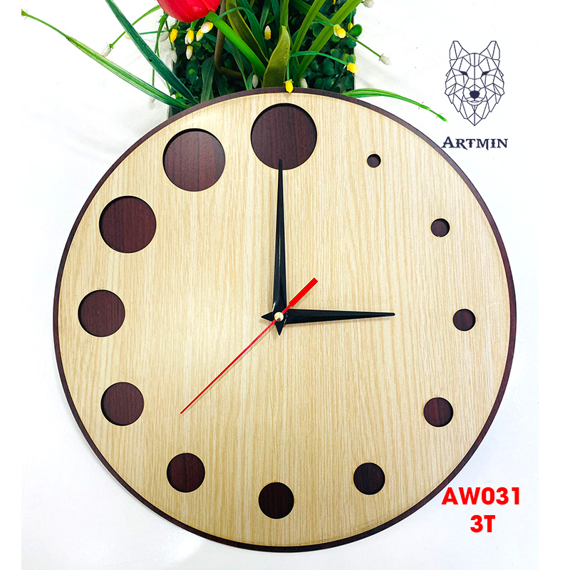 AW031 - Đồng Hồ Gỗ Decor Trang Trí Nhà Cửa – Đồng Hồ Treo Tường Độc Lạ
