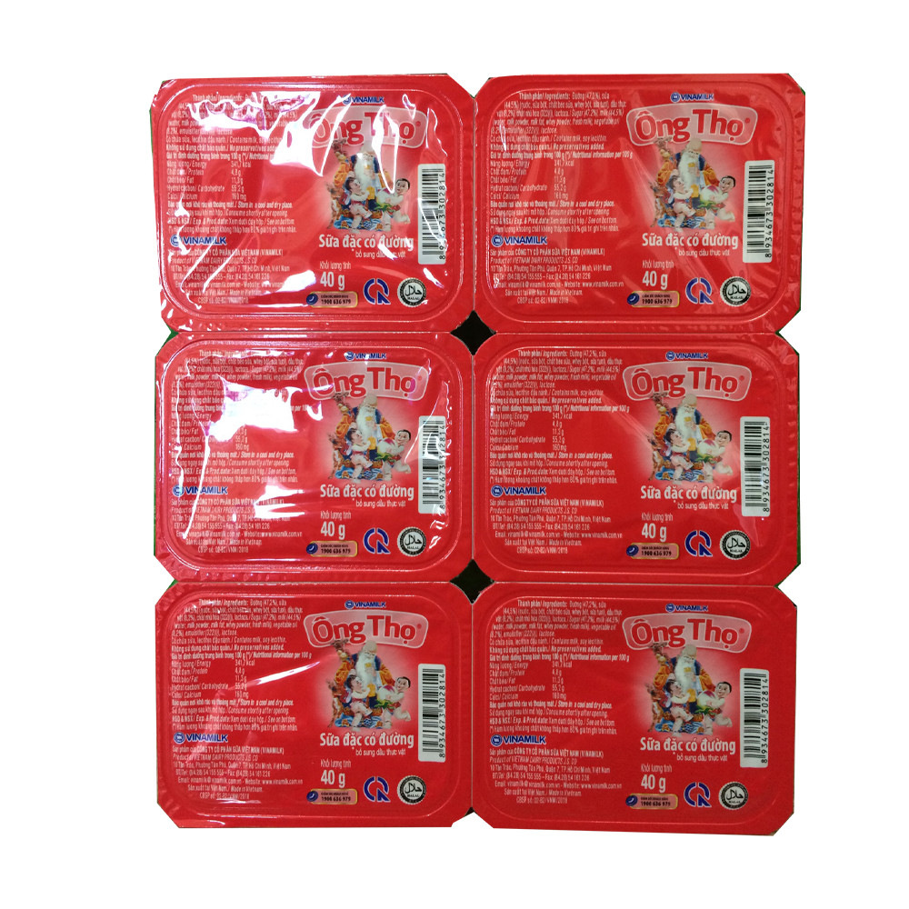 SỮA ĐẶC CÓ ĐƯỜNG ÔNG THỌ ĐỎ -COMPO 6 Vỉ - Mỗi VỈ 6 HỘP X 40G