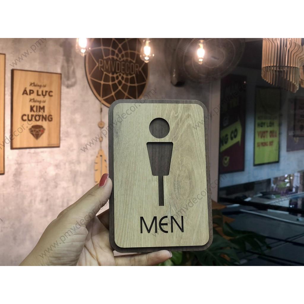 BẢNG WC, KT: 100*150mm Gỗ MDF phủ melamine 2 màu tương phản