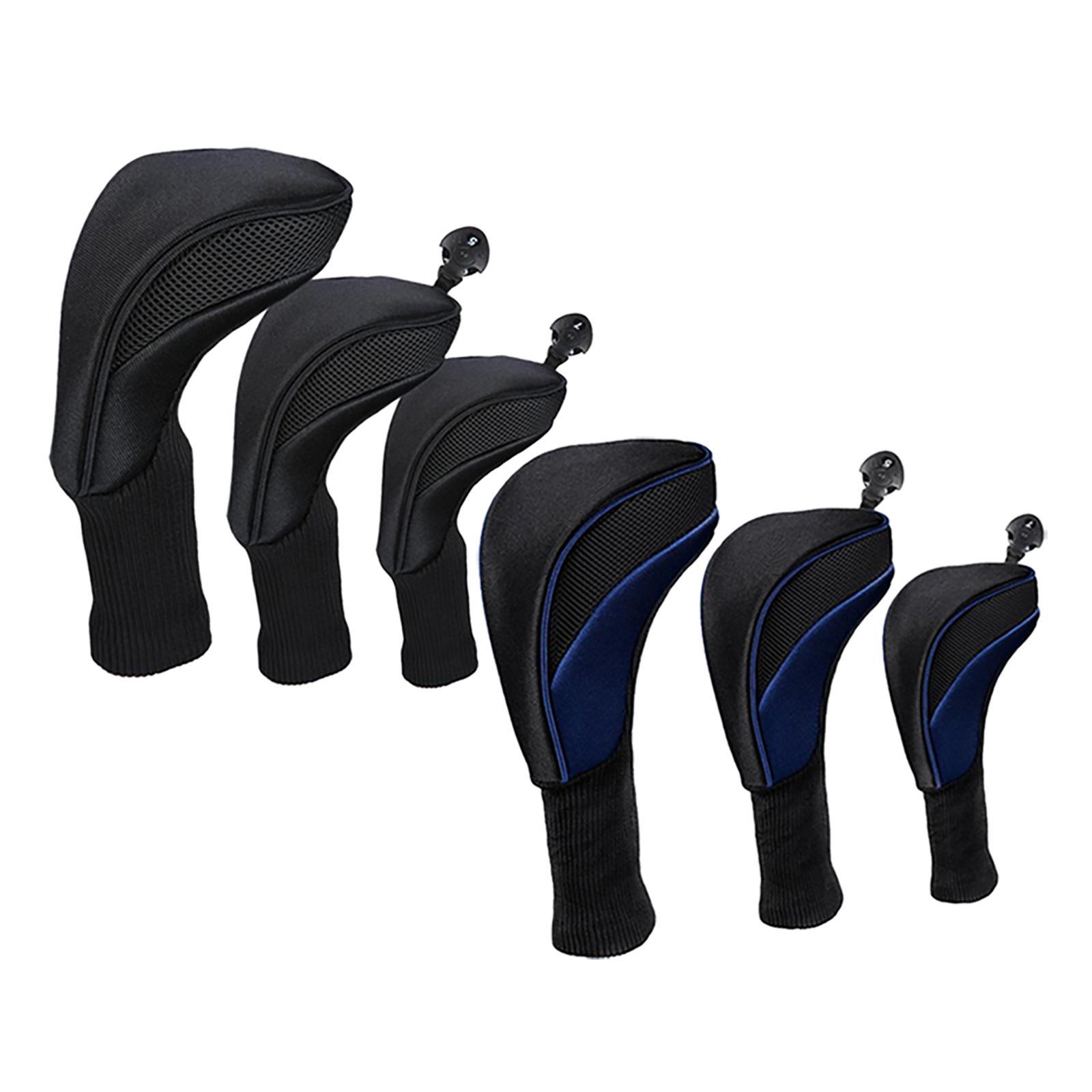 6 Pieces Golf Wood Head Cover Fairway Driver Headcover Mesh Club Guard