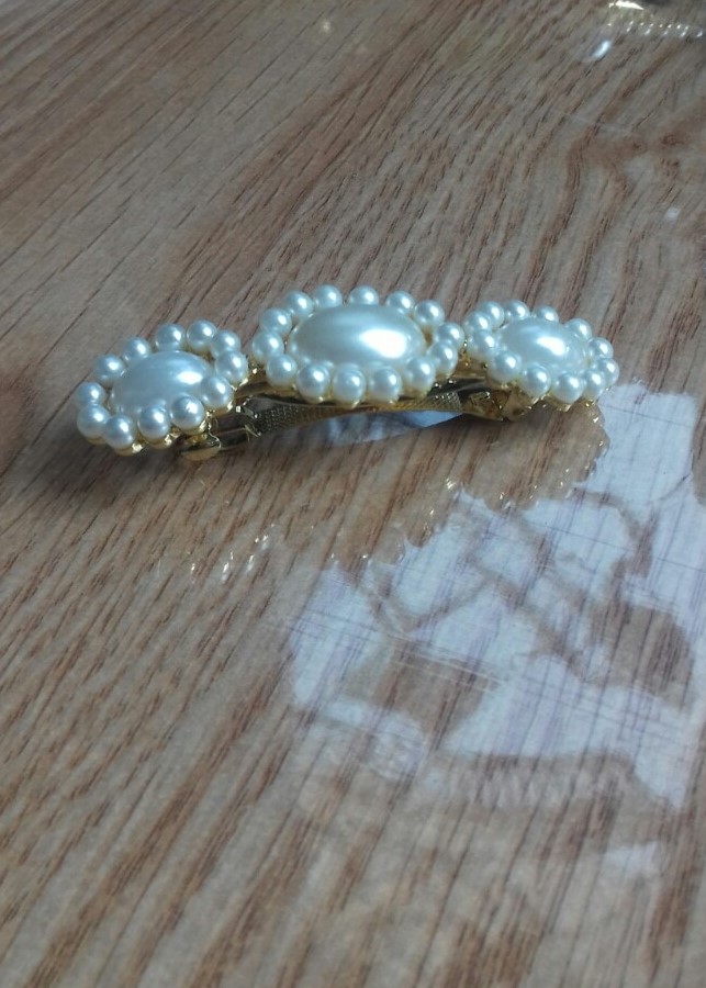 Kẹp Tóc Mái Đính Ngọc Trai Loại Lớn 6.5 x 2cm