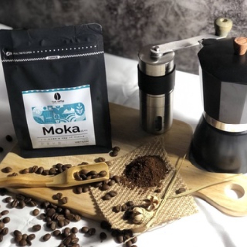 100% Cà phê Moka LÂM ĐỒNG Tinh Coffee Vị chua đặc trưng, thơm đắng nhẹ nguyên chất, rang xay mộc - 250gr / 500g