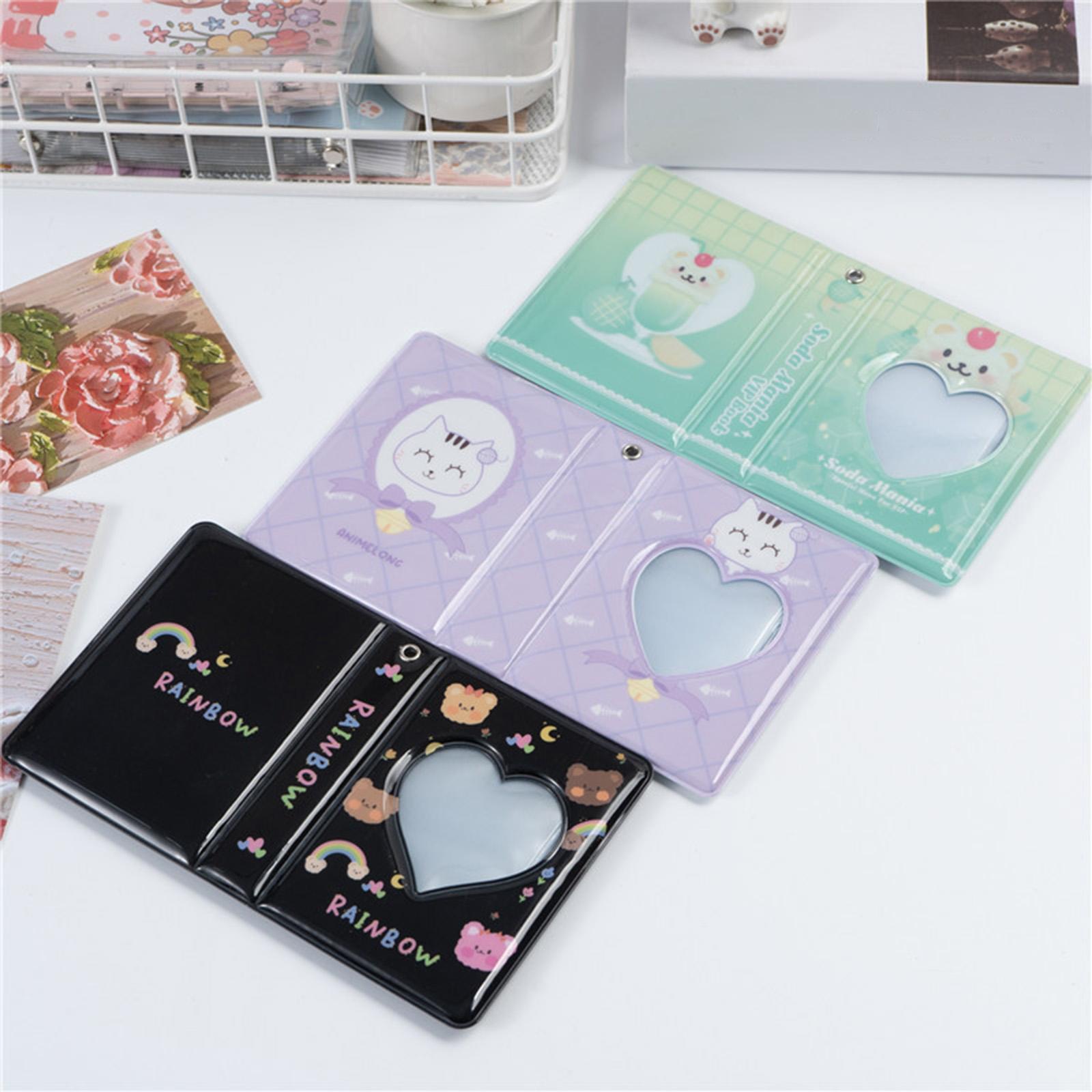 3 inch Photocard Holder Mini Photo Album Mini Picture Album Collectbook Hollow Love Heart Model Photocard Binder Book for Girl Trading Cards