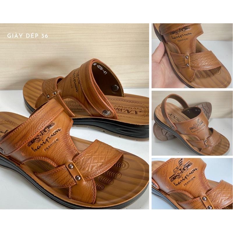 Dép da nam, da bò cao cấp, quai khâu liền đế chắc chắn SIZE 38-43