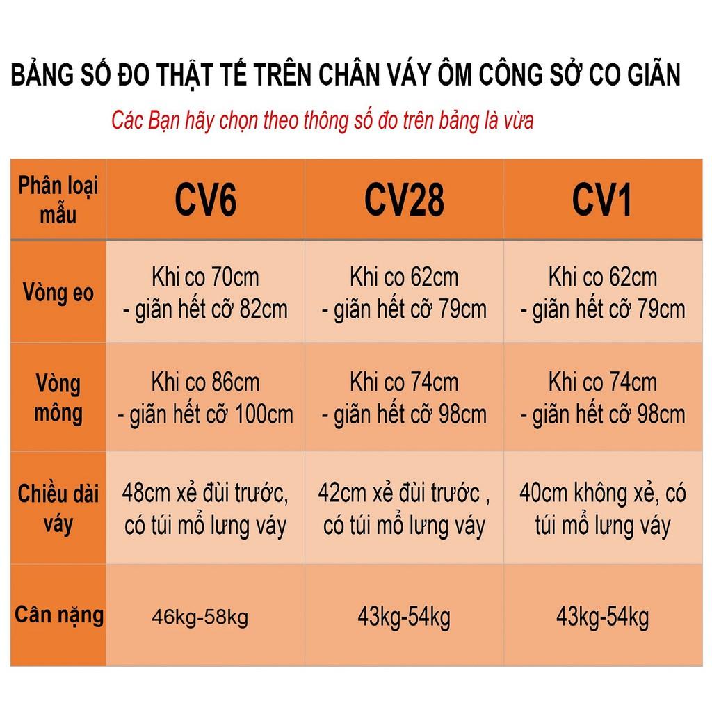 Chân váy ngắn ôm co giãn xẻ đùi trước CV28