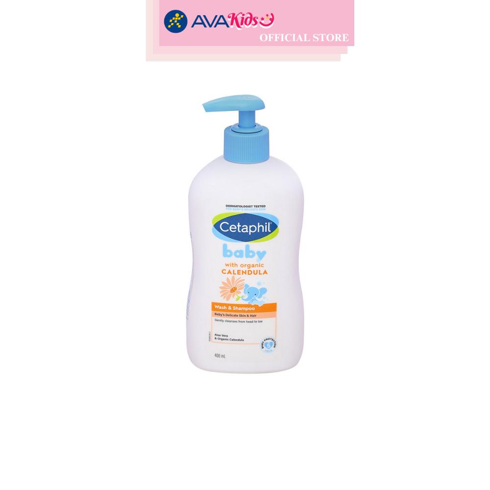 Combo 2 sữa tắm &amp; gội 2in1 cho bé Cetaphil Baby chiết xuất hoa cúc hữu cơ 400 ml (mọi độ tuổi) - Giao bao bì ngẫu nhiên