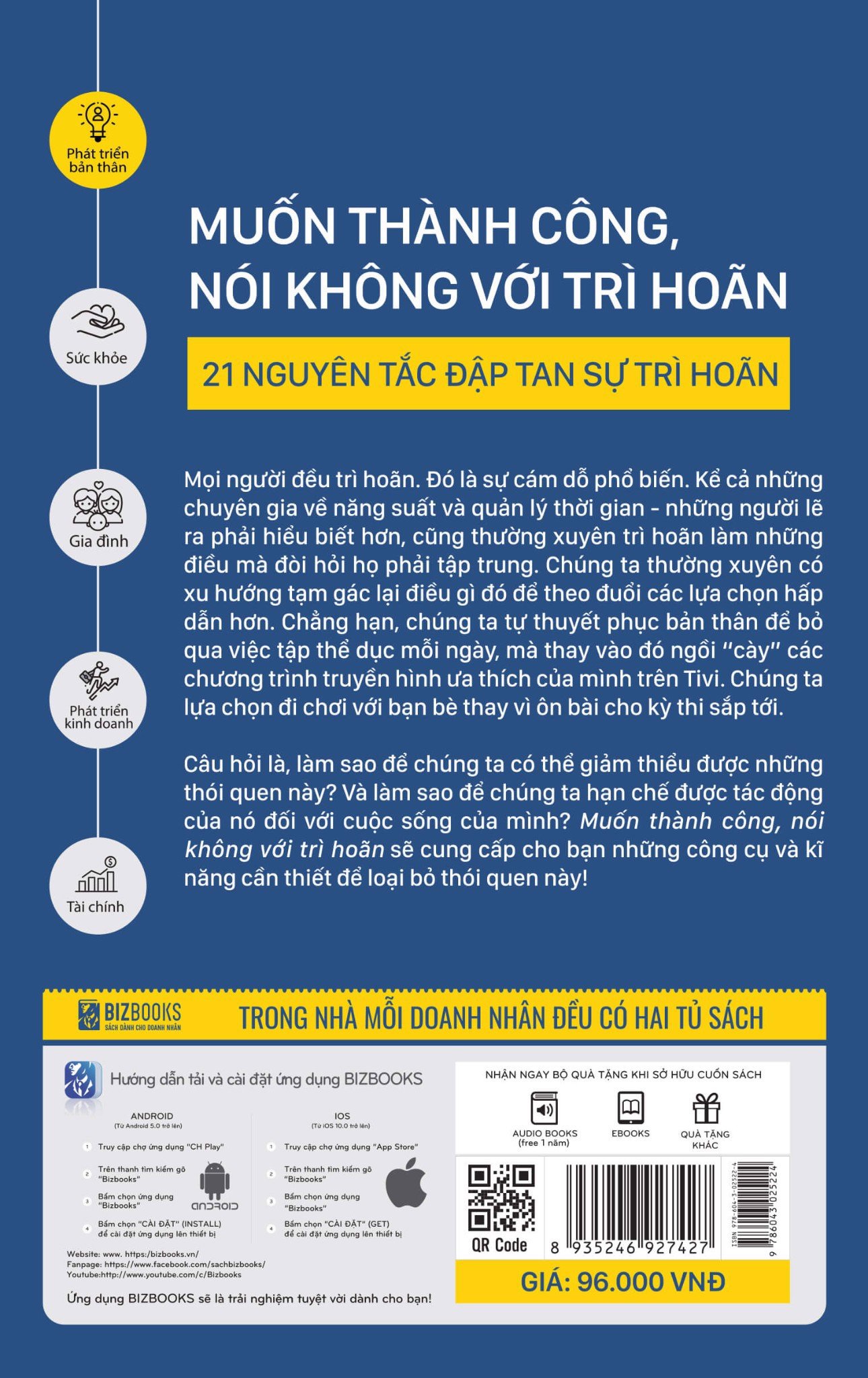 Muốn Thành Công Nói Không Với Trì Hoãn – 21 Nguyên Tắc Vàng Đập Tan Sự Trì Hoãn - Bizbooks - Sách hay mỗi ngày 