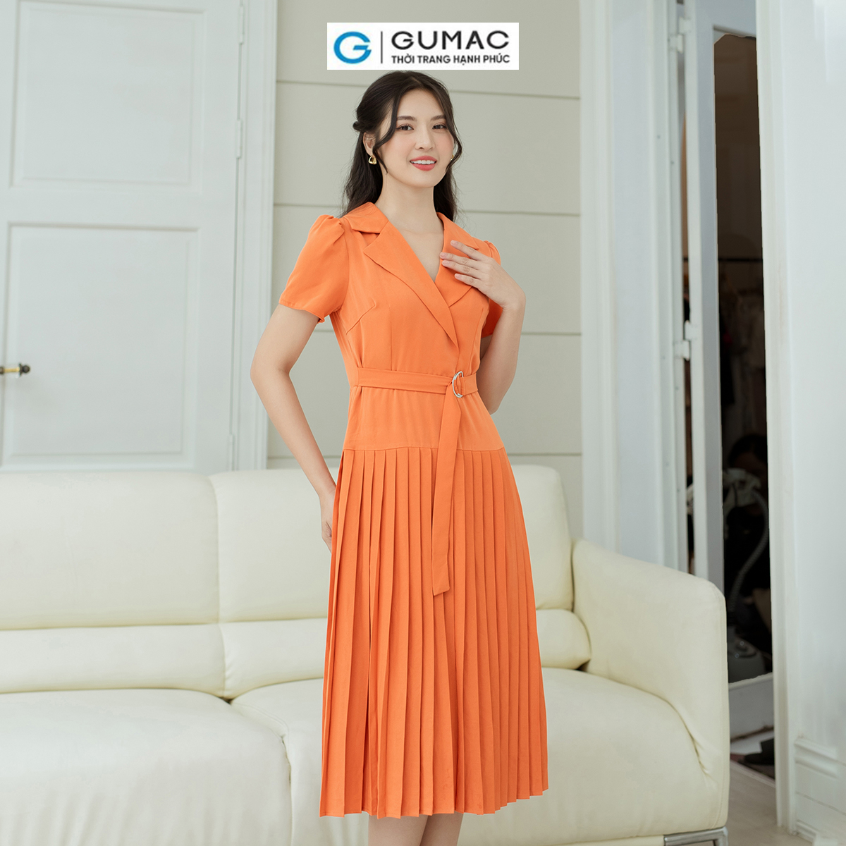 Đầm đắp chéo dập ly GUMAC DD08016