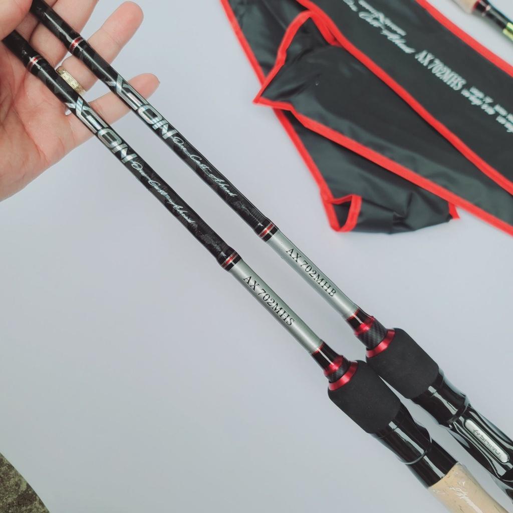 Cần câu lure cao cấp Ashino Xeon phukiencaulure25 cần câu lure 2 khúc siêu nhẹ, chất liệu carbon xoắn X toàn thân