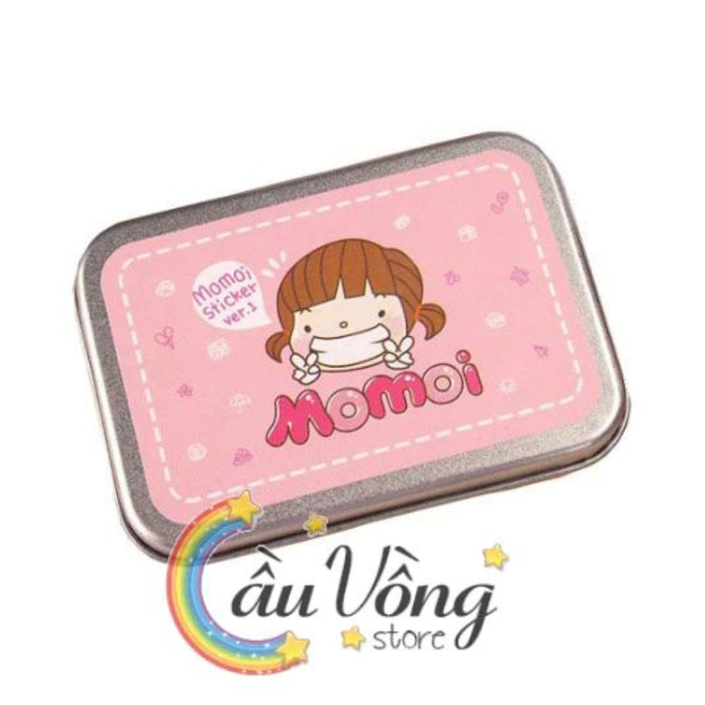 Hộp Thiếc 20 tấm Sticker Momoi ( trang trí sổ kế hoạch, nhật ký)