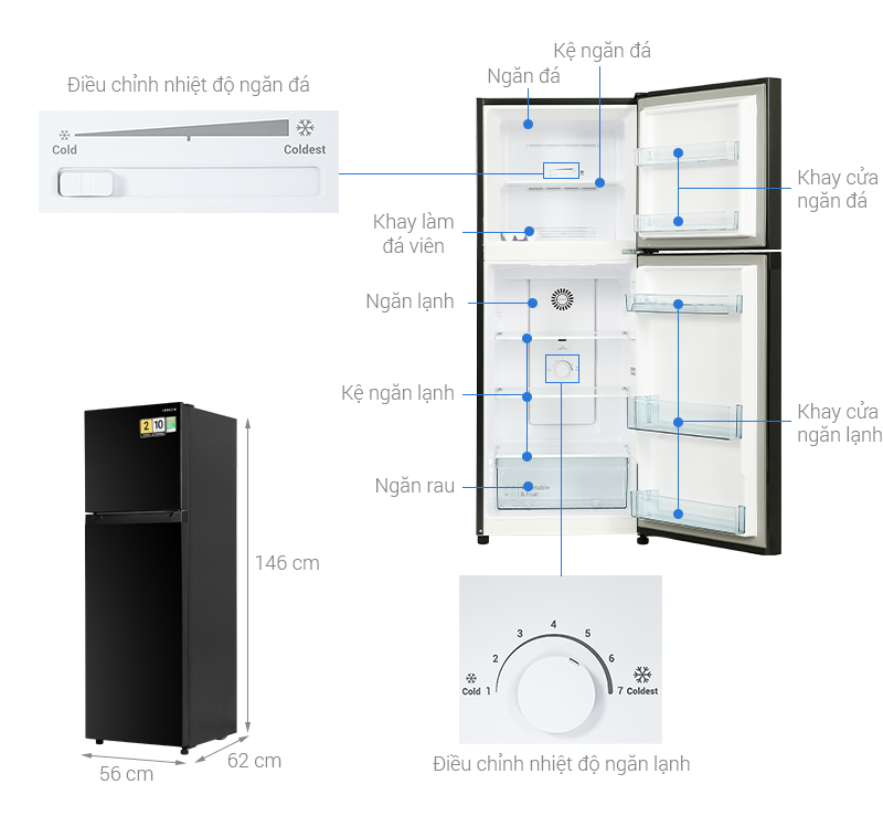 HRTN5230MUVN - Tủ Lạnh Hitachi Inverter 210 Lít HRTN5230MUVN - Hàng Chính Hãng - Chỉ Giao Hồ Chí Minh