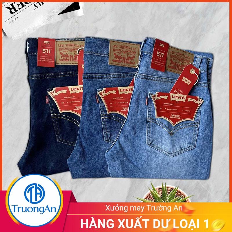 Quần Jean màu xanh phong cách thể thao, cao cấp, co giãn tốt