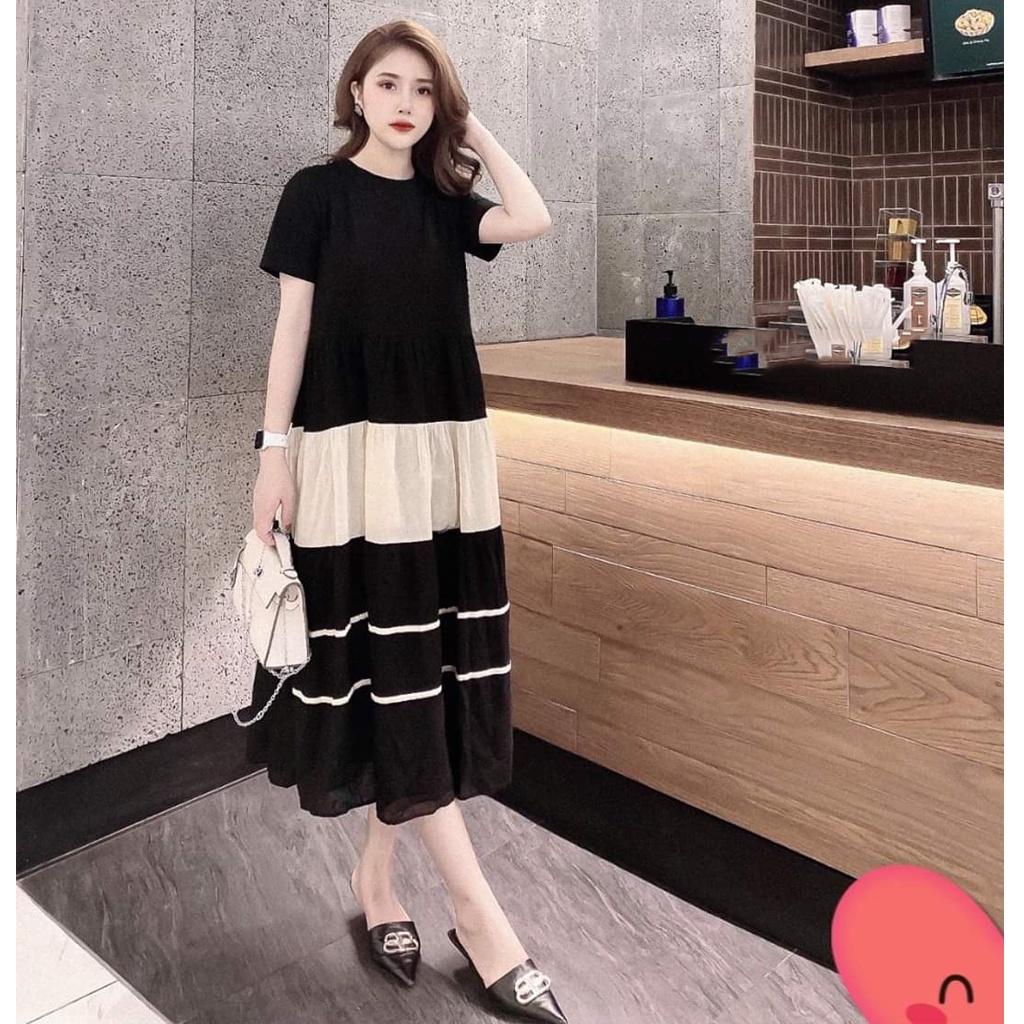 Đầm bầu ngắn tay M134 thời trang thiết kế Mom and Baby