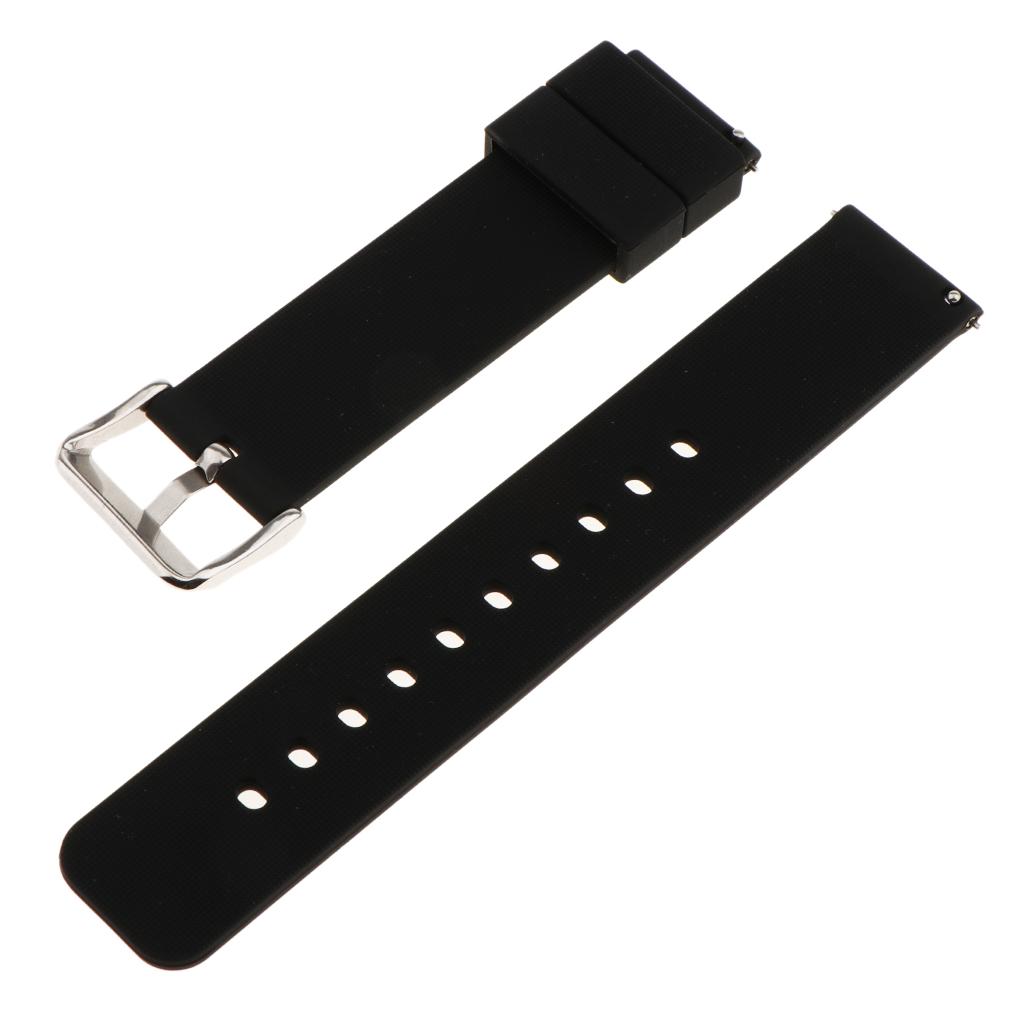 20mm Replacement Silicone Rubber Sports Watch Band Bracelet for Smart Watch