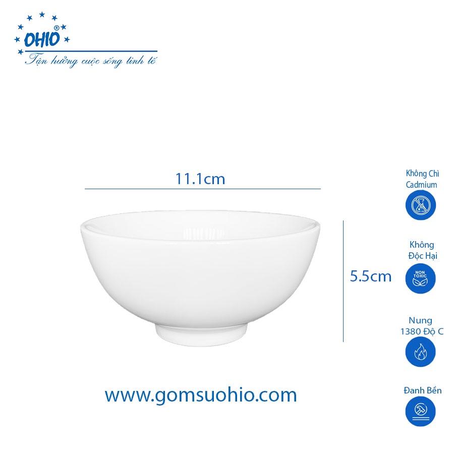 Bát Cơm 11.1 cm Sứ Trắng OHIO