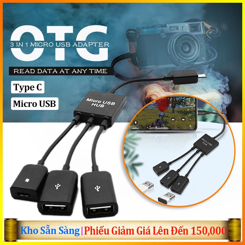 Bộ Chia Cổng Micro usb / type c Sang 2 otg Chuyên Dụng, Trung tâm USB C / Type-C cho Bàn Phím Chuột Chơi Game