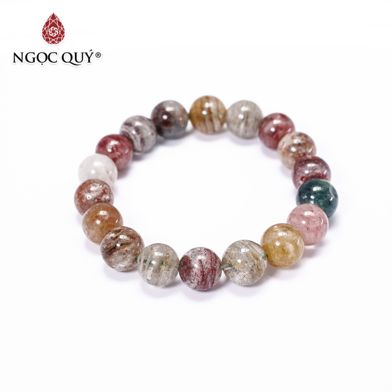 Vòng tay đá ưu linh đa sắc size hạt 10mm - Ngọc Quý Gemstones