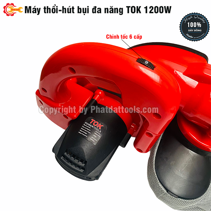 Máy thổi hút bụi 2 chức năng TOK 1200W - Hút thổi siêu khỏe - Bảo hành 6 tháng