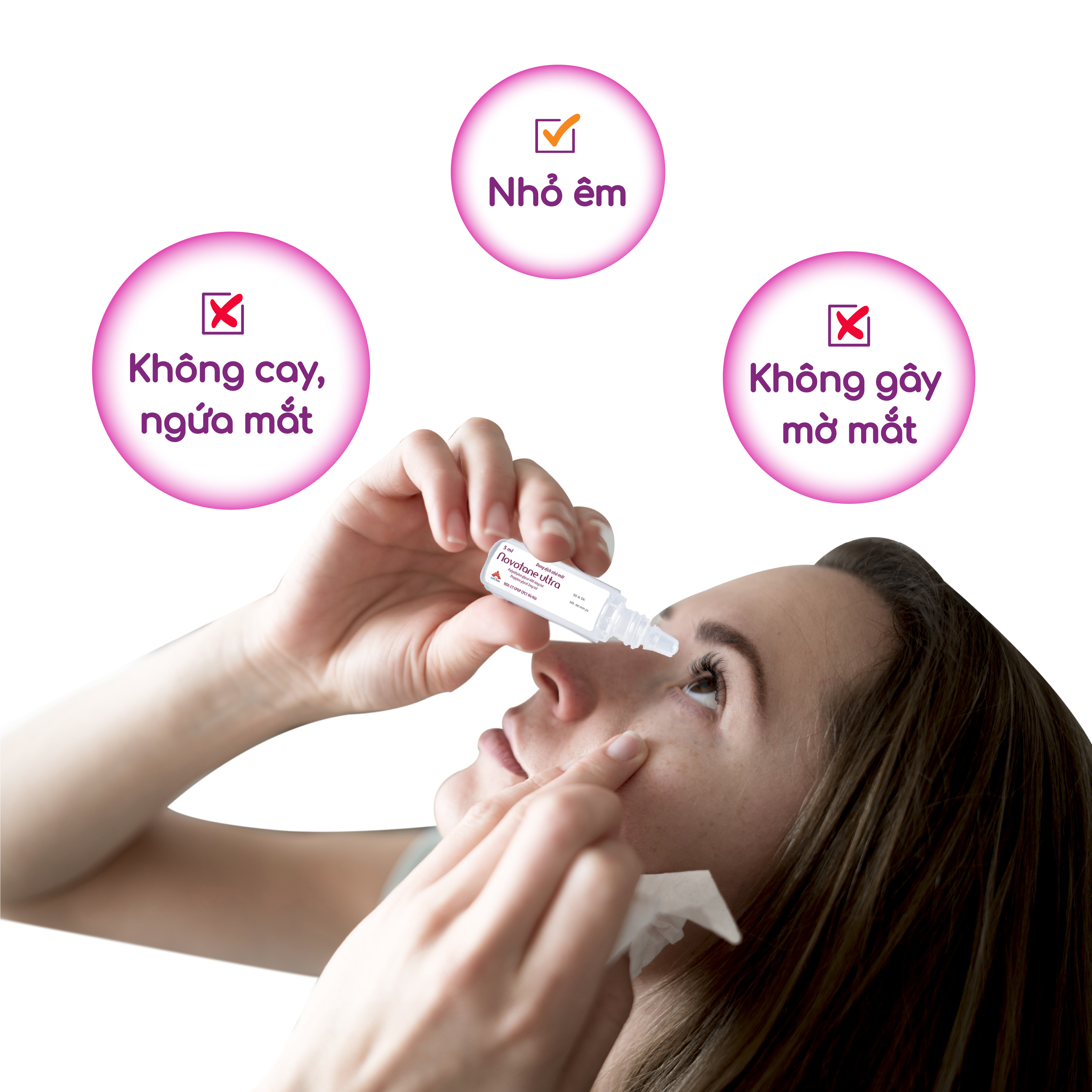 Nước mắt nhân tạo Novotane Ultra 5ml giúp bảo vệ mắt, dưỡng ẩm, giảm khô, giảm mỏi mắt