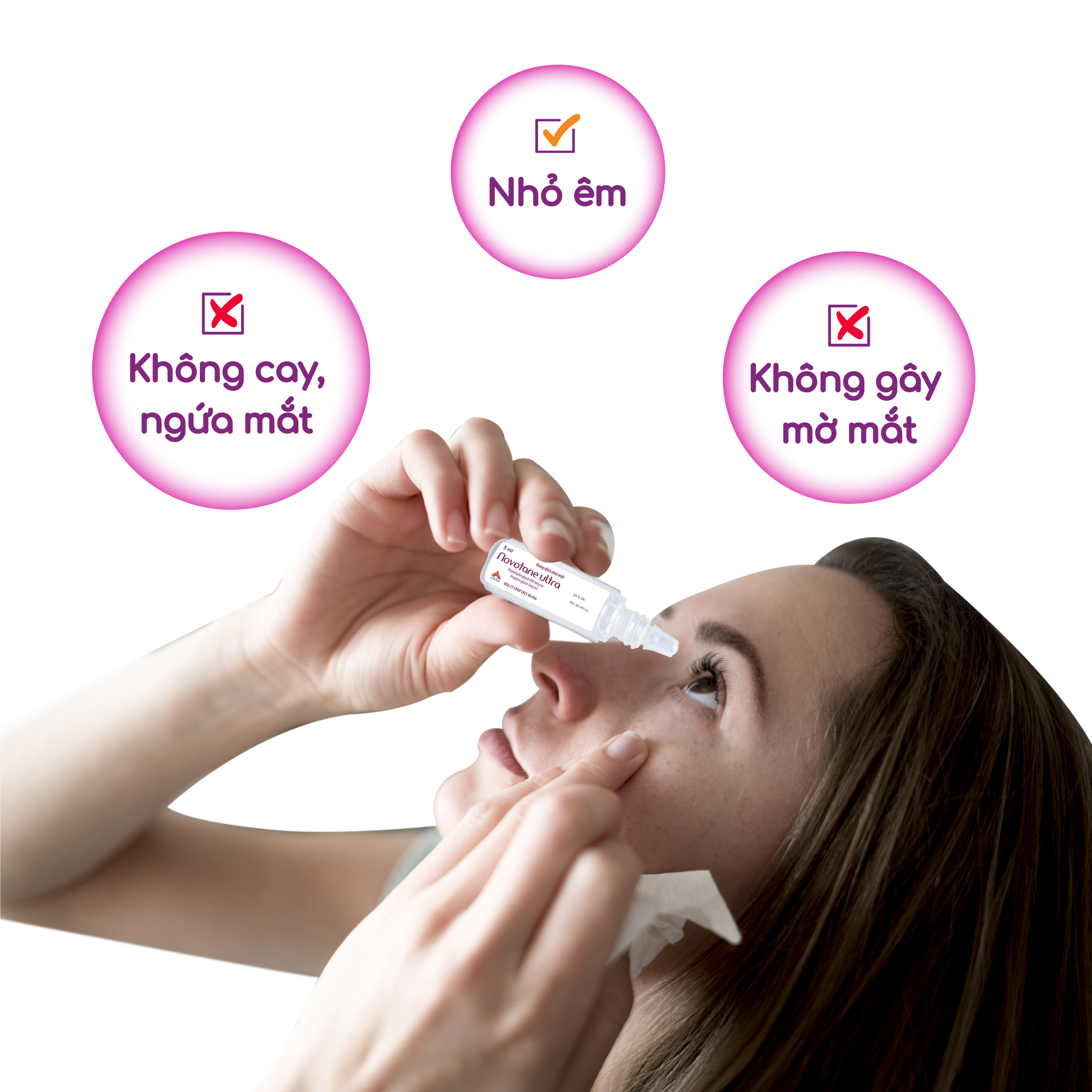 Nước mắt nhân tạo Novotane Ultra 1ml giúp bảo vệ mắt, dưỡng ẩm, giảm khô, giảm mỏi mắt