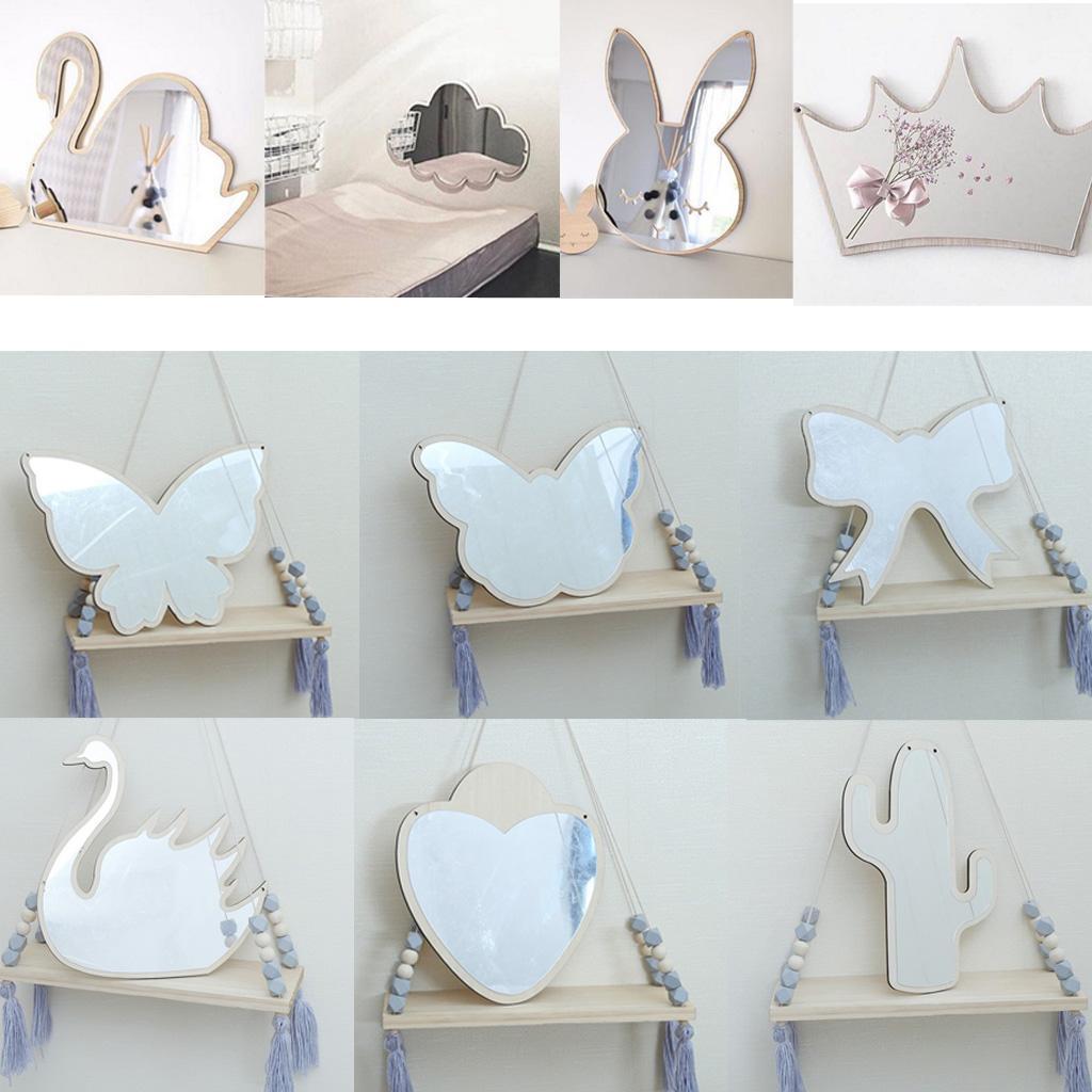 Kid's Bedroom Wall Hanging Mirror Novelty Wall Art Home Decor DIY Swan #1