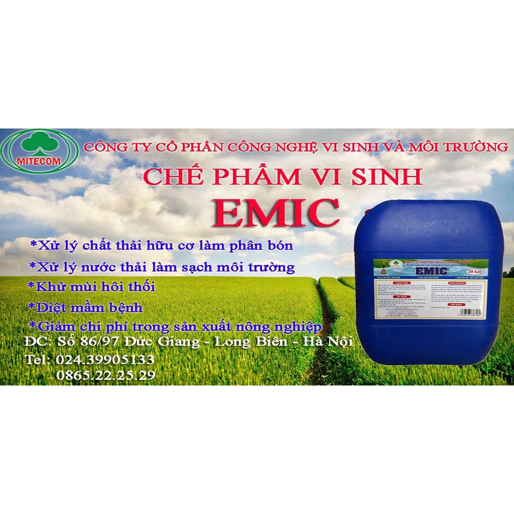 Khử mùi hôi chuồng trại - Chế phẩm vi sinh EMIC dạng dịch can 20 lít