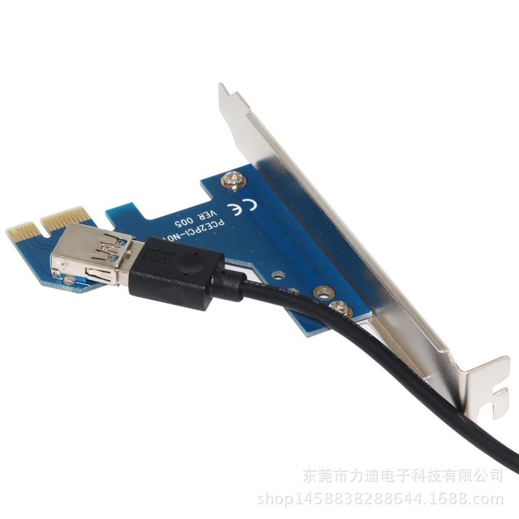 PCI-E Express X1 To Dual PCI Riser Extender Card Adapter With USB 3.0 Cable